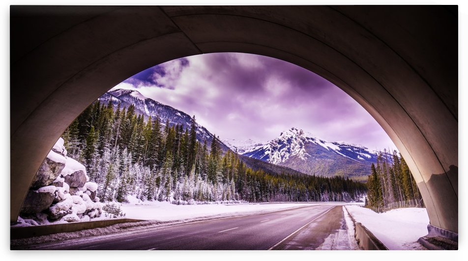 Mountains through an overpass by Lisa Poirier