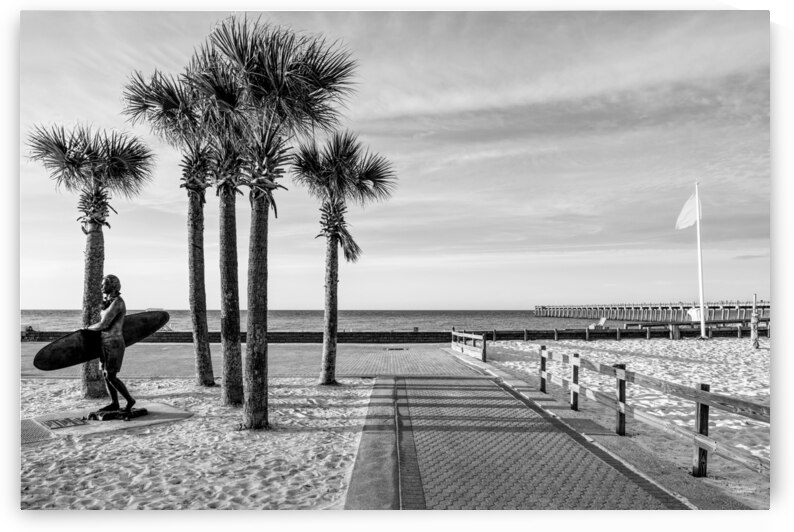 Paved Walkway To Pensacola Beach Grayscale by Jennifer White