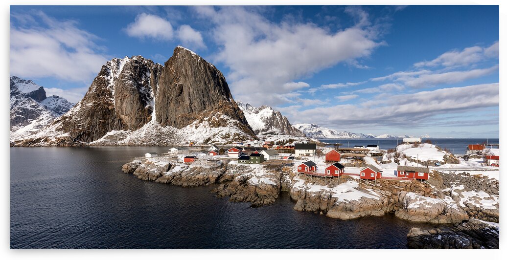 Fishing Village in Lofoten by Eirik Sorstrommen