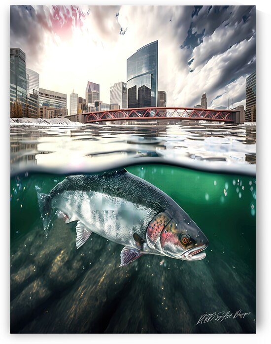 Calgary Alberta And Trout by SykArt Designs