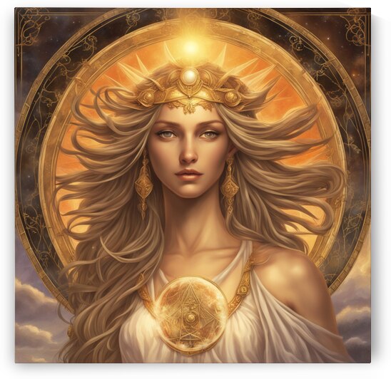 Eos is the Latin name for the Greek Titaness and Goddess of the Dawn. She was believed to bring light to both mortals and immortals each morning as she opened the gates of heaven for the sun to rise. In addition to her mythological role Eos is also associ by AIGALLERY