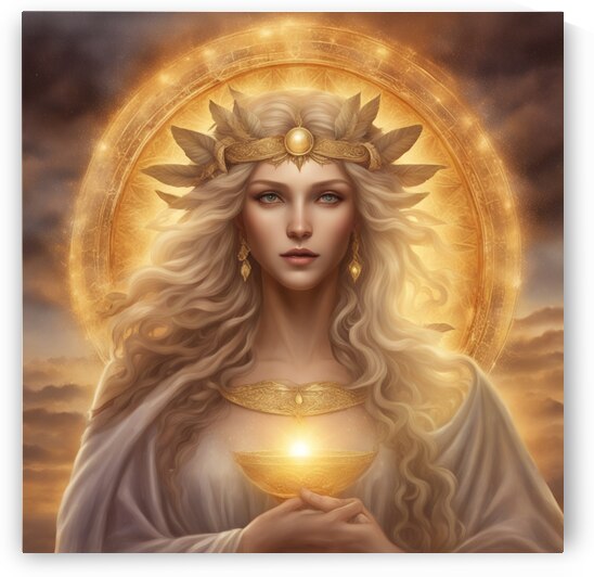 Eos is the Latin name for the Greek Titaness and Goddess of the Dawn. She was believed to bring light to both mortals and immortals each morning as she opened the gates of heaven for the sun to rise. In addition to her mythological role Eos is also associ by AIGALLERY