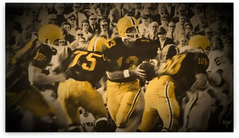 Vintage Iowa Hawkeyes Football Art by Row One Brand