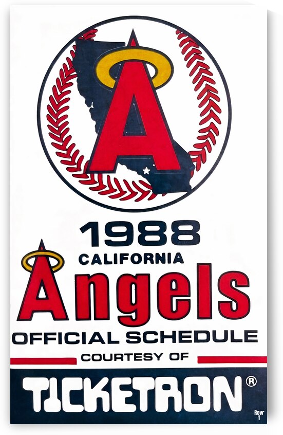 1988 California Angels Ticketron Schedule Art by Row One Brand