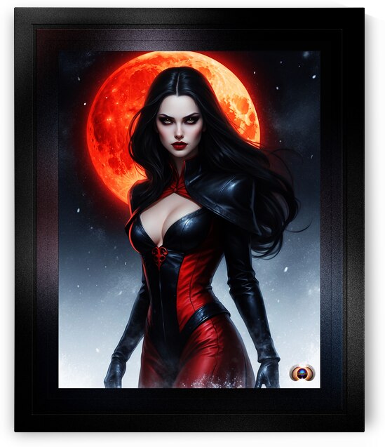 She Hunts Under A Blood Moon Captivating AI Concept Art Portrait by Xzendor7 by xzendor7