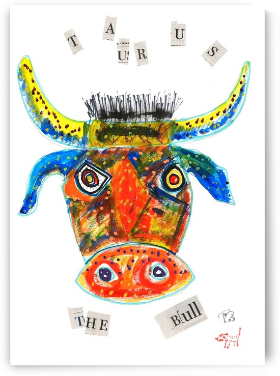 Taurus The Bull - Original Art work by Robert Burton