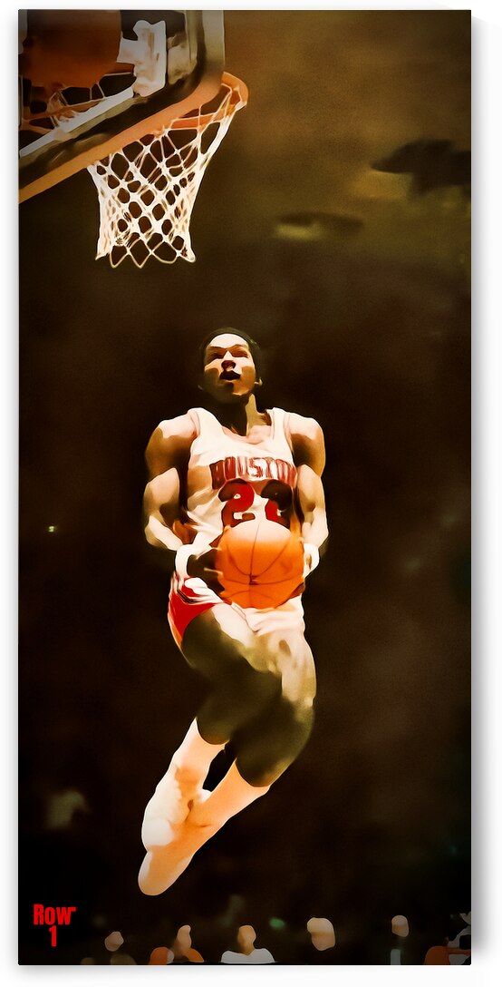 Houston Cougars Clyde Drexler Dunk Art by Row One Brand