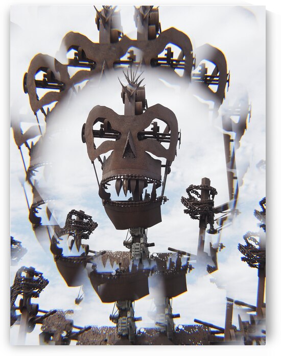 Skull Face Kaleidoscope II by Kelly S Larson