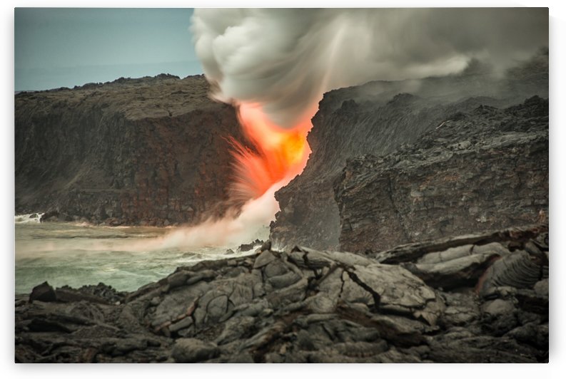 Lava Entering the Ocean by Andrea Spallanzani
