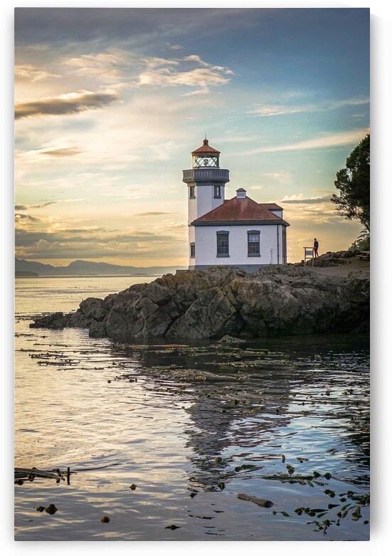 Fall Evening at Lime Kiln Lighthouse San Juan Island by Lauren Pritchett Photography