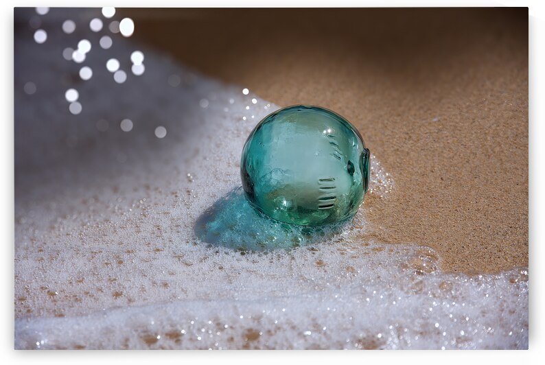 Glass Float on a Golden Sand Beach of Hawaii by Lauren Pritchett Photography