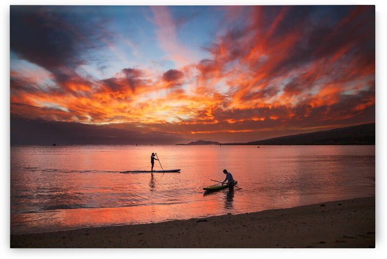 Natures canvas painted in shades of red and gold Maunalua Bay Hawaii. by Lauren Pritchett Photography