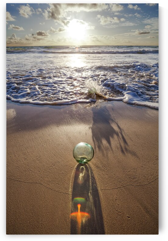Glass Float on a Golden Sand Beach of Hawaii by Lauren Pritchett Photography