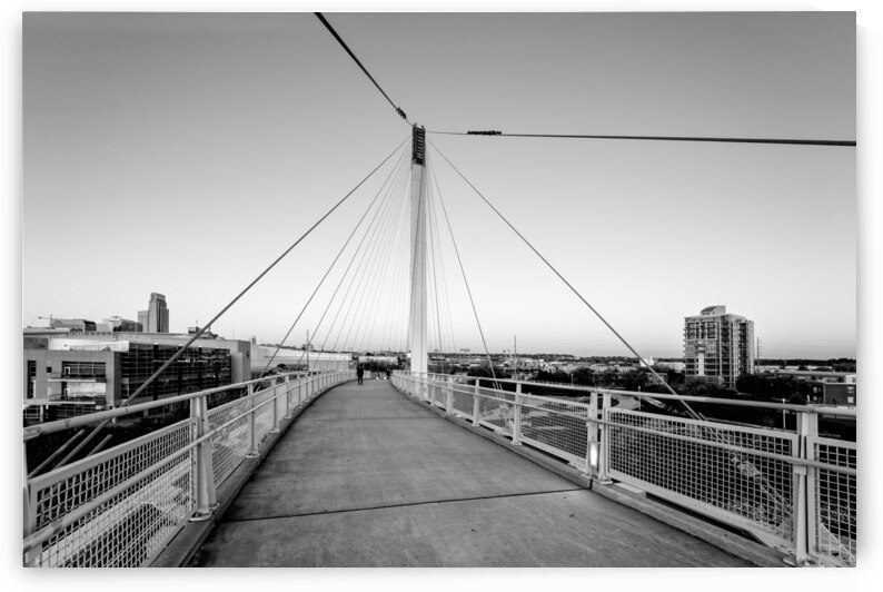 Morning On Bob Kerrey Bridge Grayscale by Jennifer White