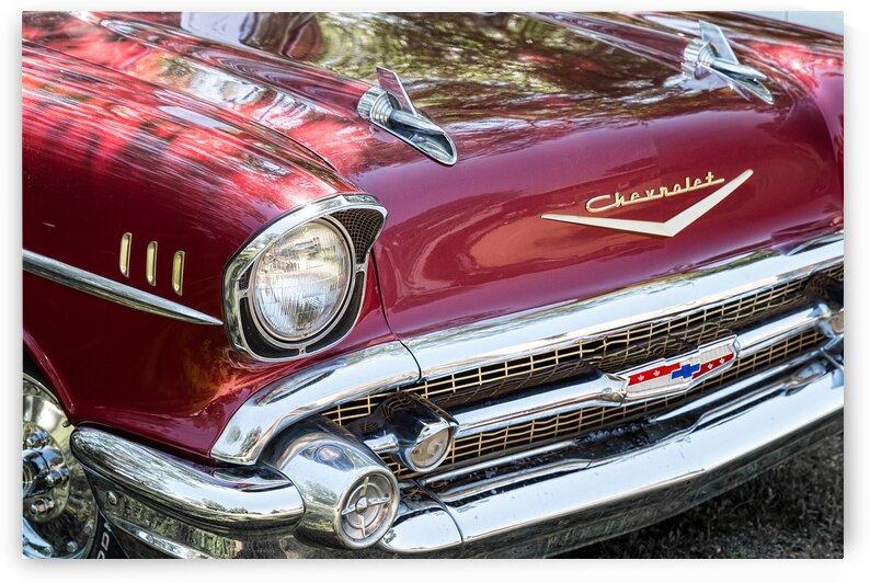 1957 Chevrolet Burgundy Bel Air Front View by Bo Insogna