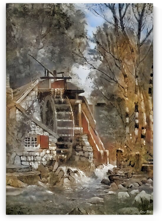 Water Wheel Art by Edwin Deakin by Row One Brand