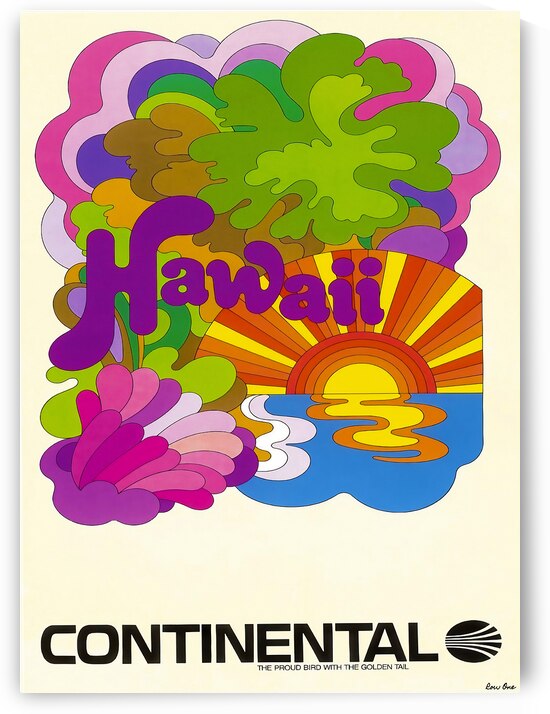 Vintage Continental Hawaii Travel Poster by Row One Brand