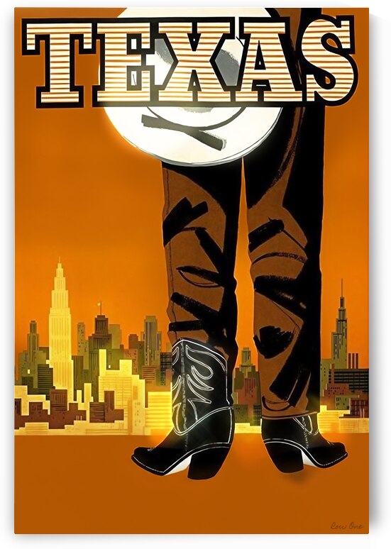 Vintage Texas Travel Poster by Row One Brand