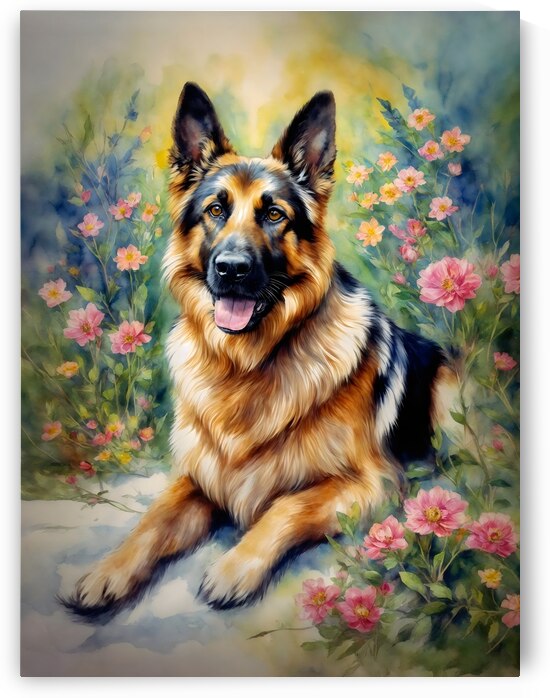 german shepherd wall art painting by Lumina Dream Studio