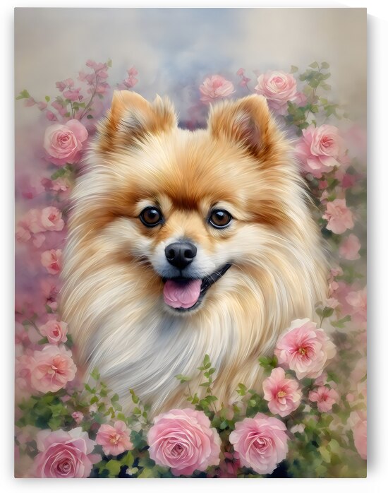 pomeranian dog wall art portrait painting by Lumina Dream Studio