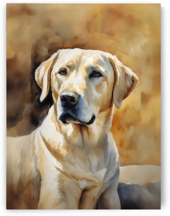 labrador retriever dog water colour wall portrait by Lumina Dream Studio