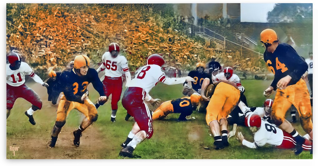 1949 Illinois vs. Wisconsin Football Art by Row One Brand