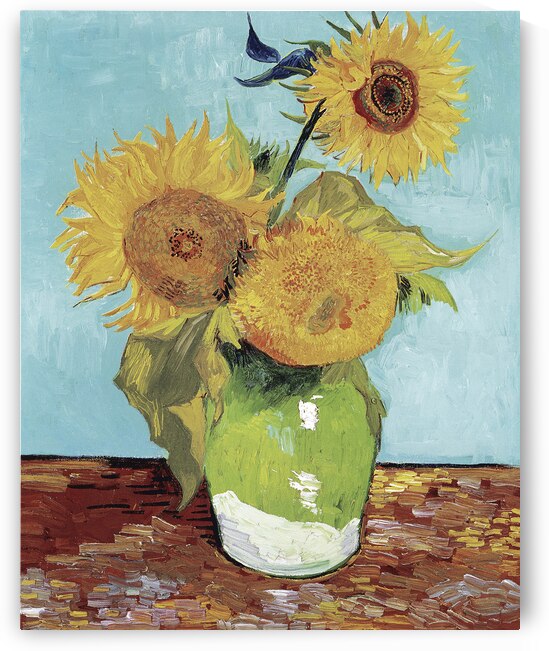 Van Gogh 1853 1890 Vase with Three Sunflowers  1888 by TOPARTGALLERY