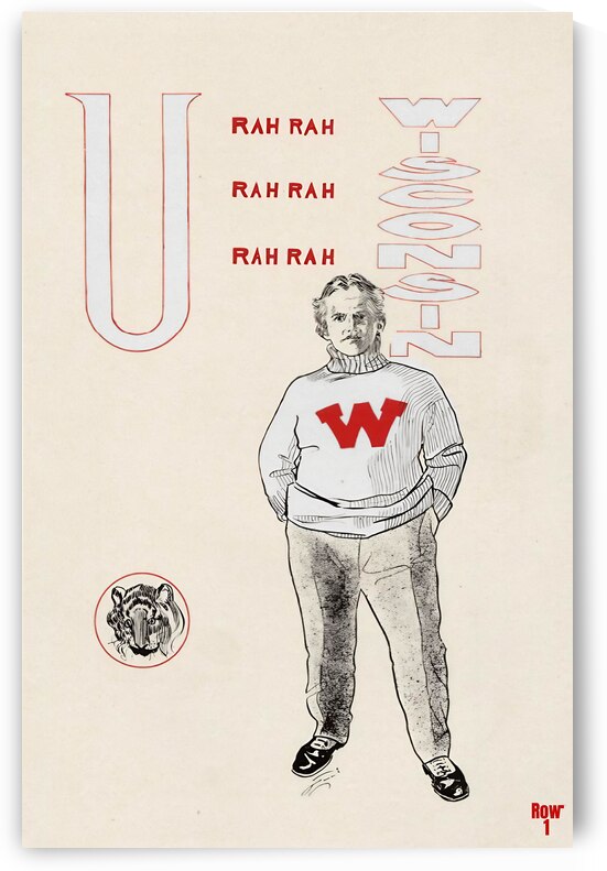 Early 1900s Wisconsin Tiger Art by Row One Brand