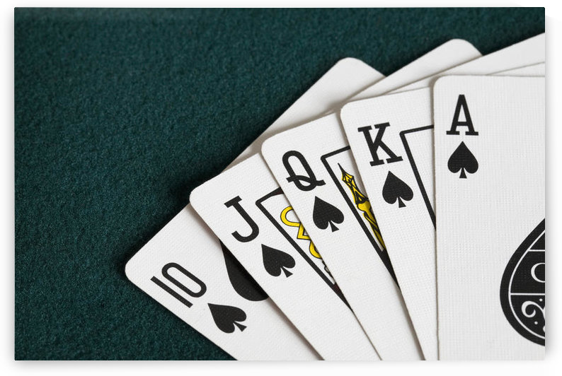 Close-Up Of Blackjack Playing Cards Showing Spades Royal Flush by PacificStock