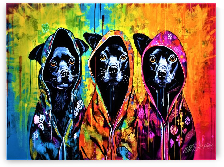 Chihuahuas In The Hoods by SykArt Designs