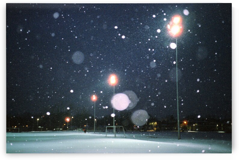 Soccer field while snowing by Atelier Knox