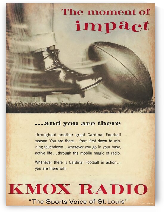 kmox radio st louis cardinals ad poster by Row One Brand
