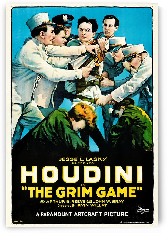 1919 houdini grim game movie poster by Row One Brand