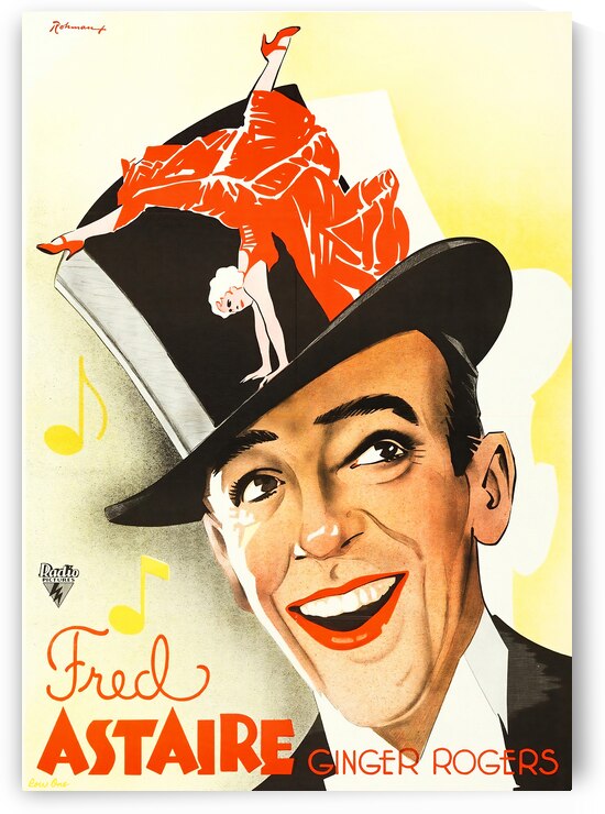 1934 fred astaire ginger rogers by artist eric rohman by Row One Brand