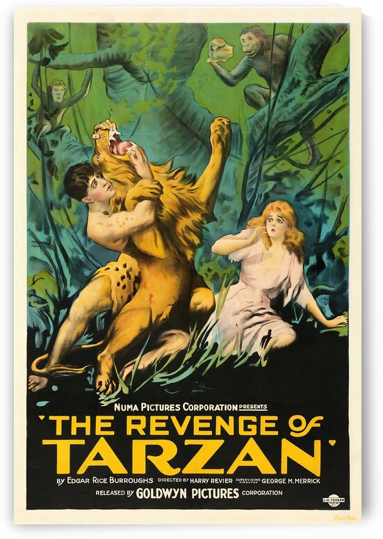1920 revenge of tarzan movie poster by Row One Brand