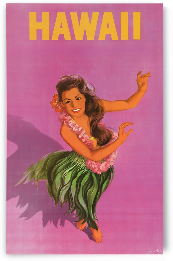 vintage hawaii travel poster art by Row One Brand