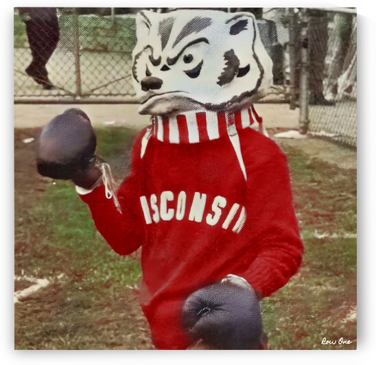 vintage bucky badger boxing gloves art by Row One Brand