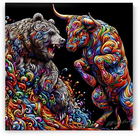 Bulls And Bears Market by SykArt Designs