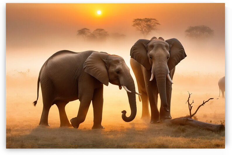 family of African elephants walking by Joaquin Corbalan