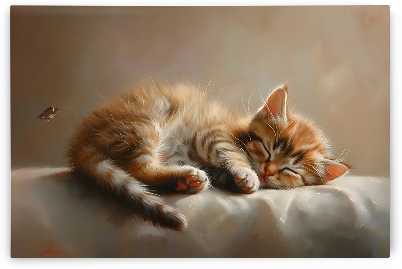 Cute Kitten Realistic Painting22 by Andy Davis