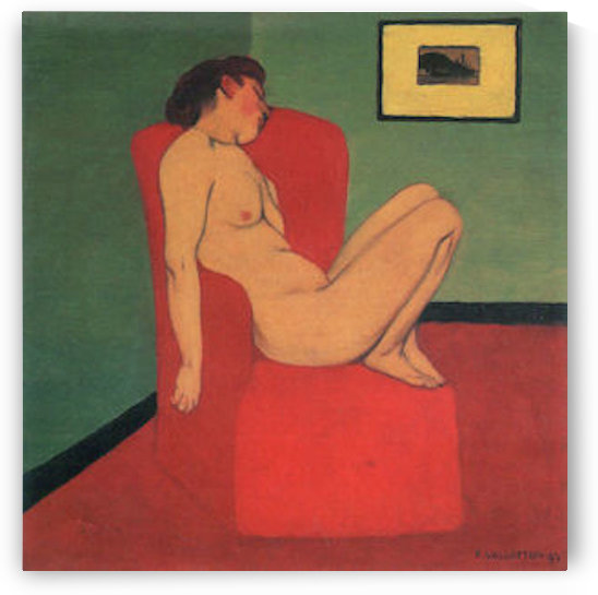 Nude in a Red Armchair by Felix Vallotton