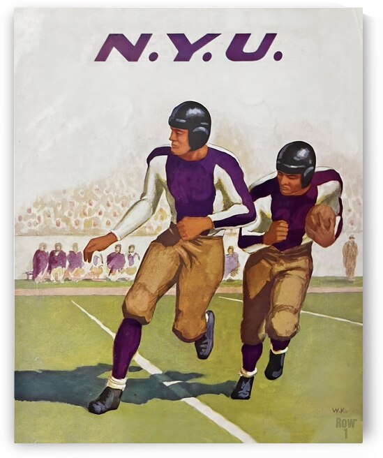 vintage nyu football art remix  by Row One Brand