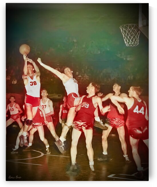 vintage houston indiana basketball art by Row One Brand