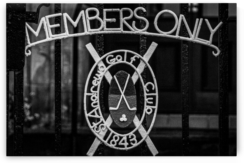 members olnly gate st andrews golf club  horizont by Black And White