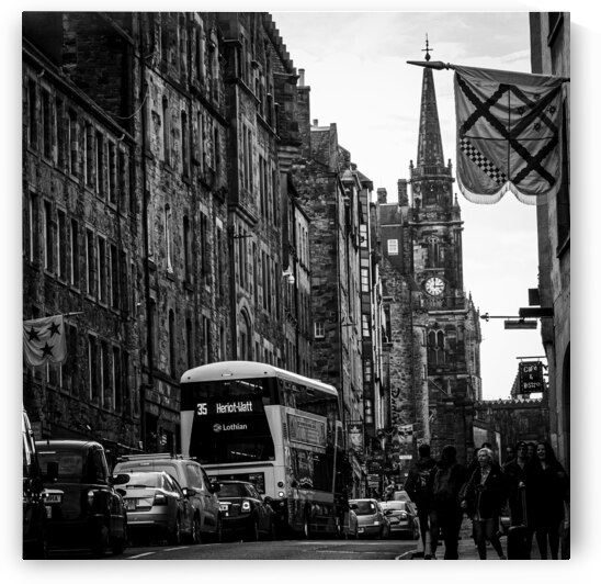 the royal mile old town edinburgh  square 4665 Ca by Black And White