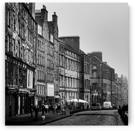 the royal mile old town edinburgh  square 4664 Ca by Black And White