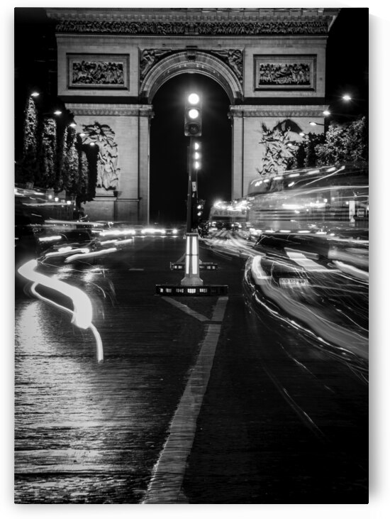 arc de triomphe from george v metro stop  vertica by Black And White