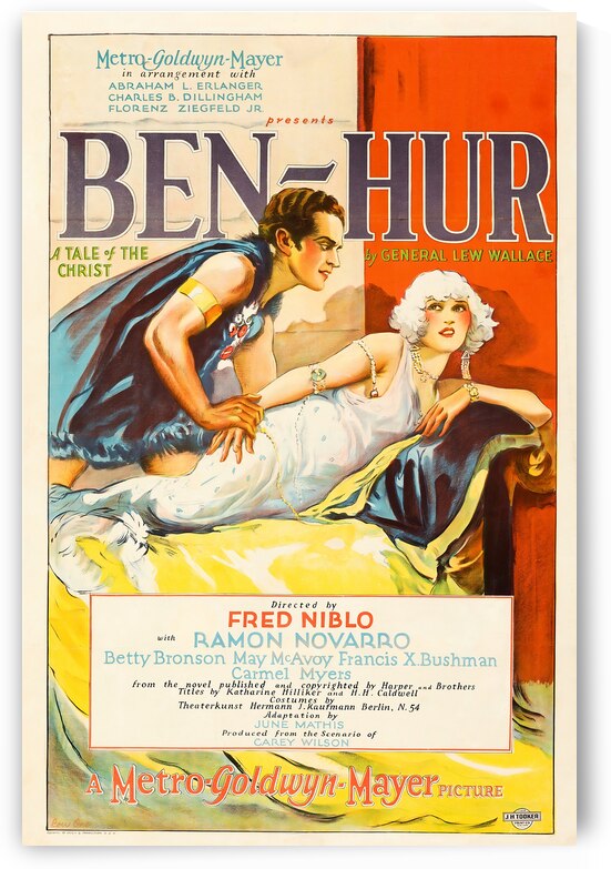 1926 ben hur movie poster by Row One Brand