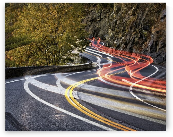Car Trails at the Hawks Nest by Jerry Fornarotto