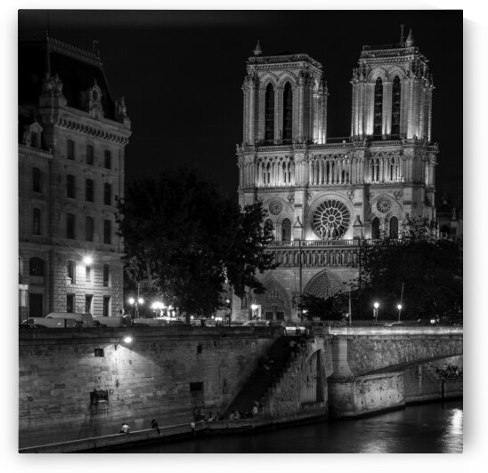 notre dame de paris at night  square 2458 Notre 1 by Black And White